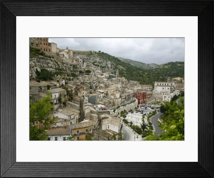 Framed Print : View over Ragusa Ibla, UNESCO World Heritage Site, Ragusa, Sicily, Italy, Europe