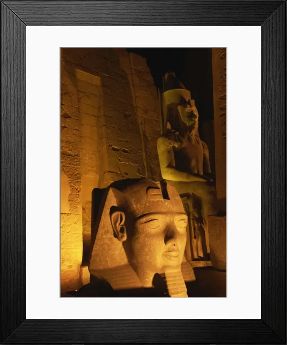 Framed Print : Floodlit statues of Ramses II, Temple of Luxor, UNESCO World Heritage Site Framed Print : Floodlit statues of Ramses II, Temple of Luxor, UNESCO World Heritage Site