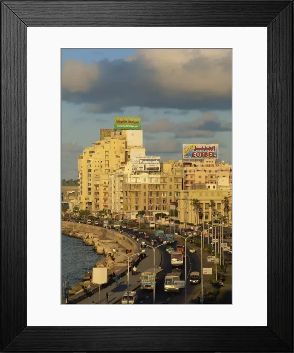 Framed Print : Corniche in evening light, Alexandria, Egypt, North Africa, Africa Framed Print : Corniche in evening light, Alexandria, Egypt, North Africa, Africa