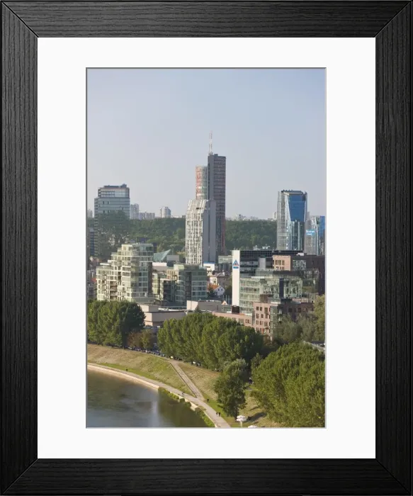 Framed Print : Elevated view of the new skyscrapers on city skyline, Vilnius, Lithuania Framed Print : Elevated view of the new skyscrapers on city skyline, Vilnius, Lithuania