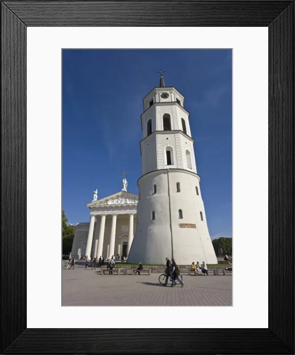 Framed Print : Vilnius Cathedral and the 57m tall Belfry, Vilnius, Lithuania, Baltic States, Europe