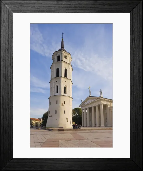 Framed Print : Cathedral Square (Katedros aikste), Cathedral and 57m tall Belfry, Vilnius