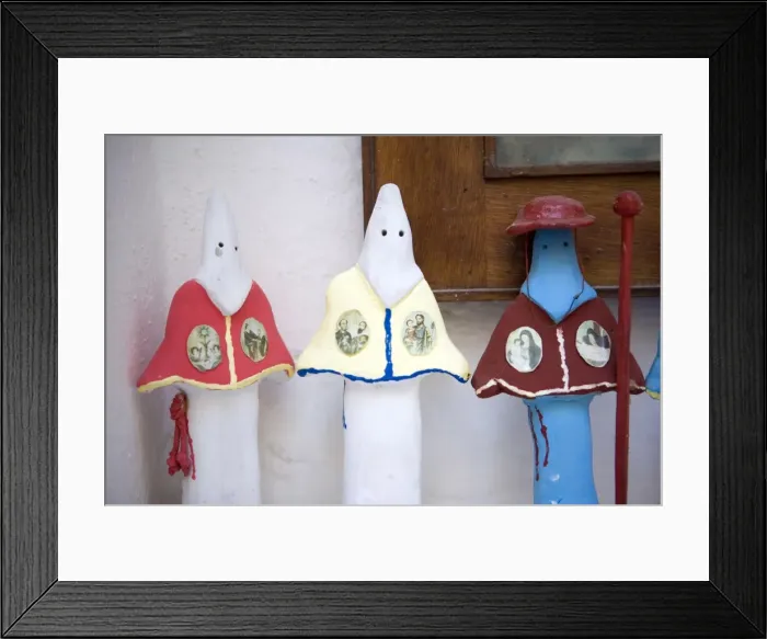 Framed Print : Different brotherhood masks during Holy Week, Old Town, Gallipoli, Lecce province