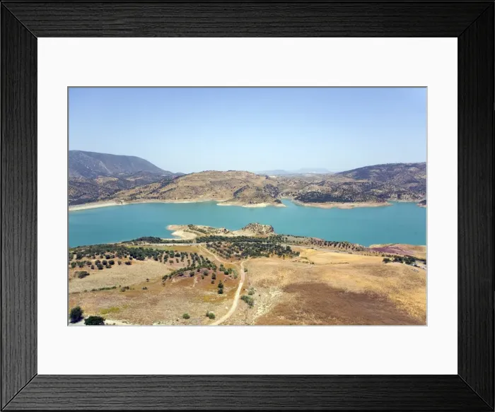 Framed Print : Zahara de la Sierra reservoir, Malaga province, Andalucia, Spain, Europe Framed Print : Zahara de la Sierra reservoir, Malaga province, Andalucia, Spain, Europe