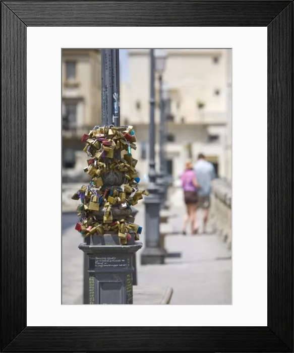 Framed Print : Love safety locks, Sant Oronzo Square, Lecce, Lecce province, Puglia, Italy, Europe Framed Print : Love safety locks, Sant Oronzo Square, Lecce, Lecce province, Puglia, Italy, Europe