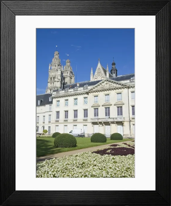 Framed Print : The Musee des Beaux Arts, formerly the Archbishops Residence, and the Towers of the Cathedrale St. -Gatien beyond, Tours, Indre-et-Loire, Loire Valley, Centre Framed Print : The Musee des Beaux Arts, formerly the Archbishops Residence, and the Towers of the Cathedrale St. -Gatien beyond, Tours, Indre-et-Loire, Loire Valley, Centre