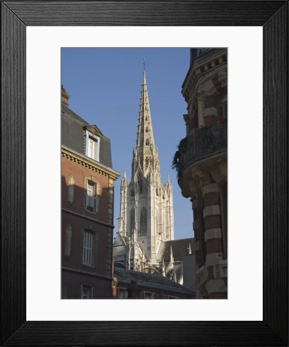 Framed Print : The tower and cast iron spire of 1876 of the Cathedrale Notre Dame, Rouen Framed Print : The tower and cast iron spire of 1876 of the Cathedrale Notre Dame, Rouen