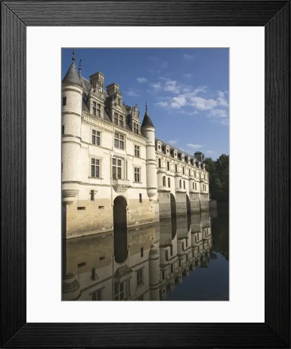 Framed Print : Chateau de Chenonceau reflected in the River Cher, Indre-et-Loire, Pays de la Loire