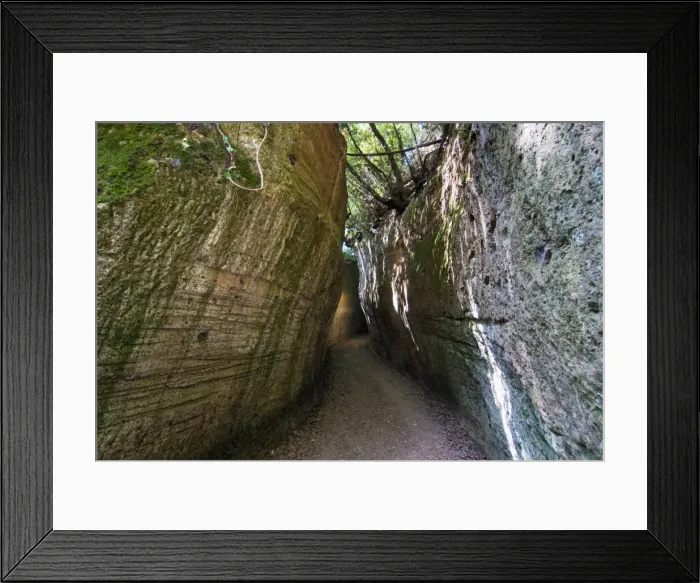 Framed Print : Etruscan Hollow Road of Poggio Prisca, Etruscan Necropolis of Sovana, Sovana Framed Print : Etruscan Hollow Road of Poggio Prisca, Etruscan Necropolis of Sovana, Sovana