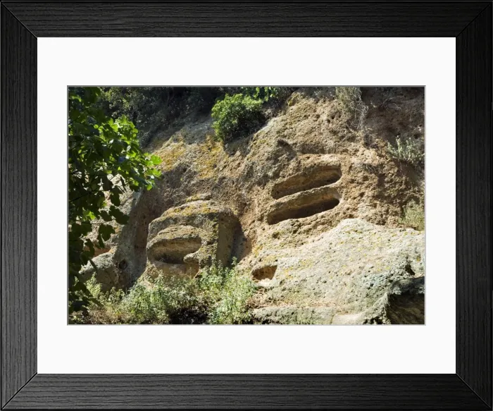 Framed Print : The Typhoon Tombs, Etruscan Necropolis of Sovana, Sovana, Grosseto, Tuscany Framed Print : The Typhoon Tombs, Etruscan Necropolis of Sovana, Sovana, Grosseto, Tuscany