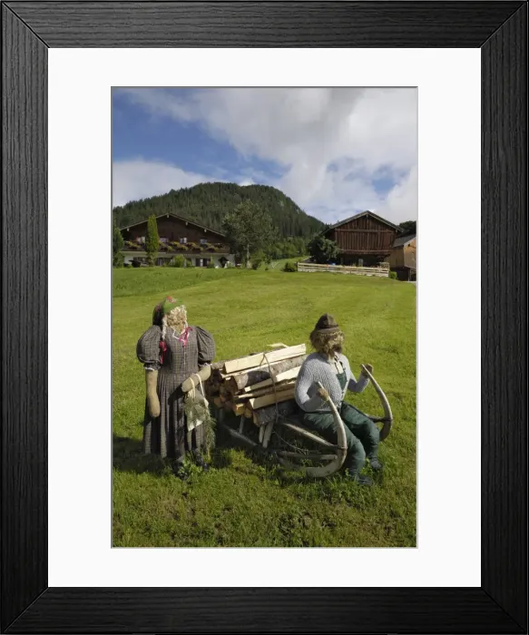 Framed Print : Scarecrows outside a house near Ramsau, Berchtesgaden, Bavaria, Germany, Europe Framed Print : Scarecrows outside a house near Ramsau, Berchtesgaden, Bavaria, Germany, Europe