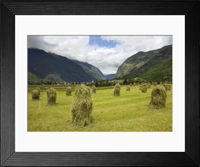 Framed Print : Haystacks, near Umhausen, Otztal valley, Tyrol, Austria, Europe Framed Print : Haystacks, near Umhausen, Otztal valley, Tyrol, Austria, Europe