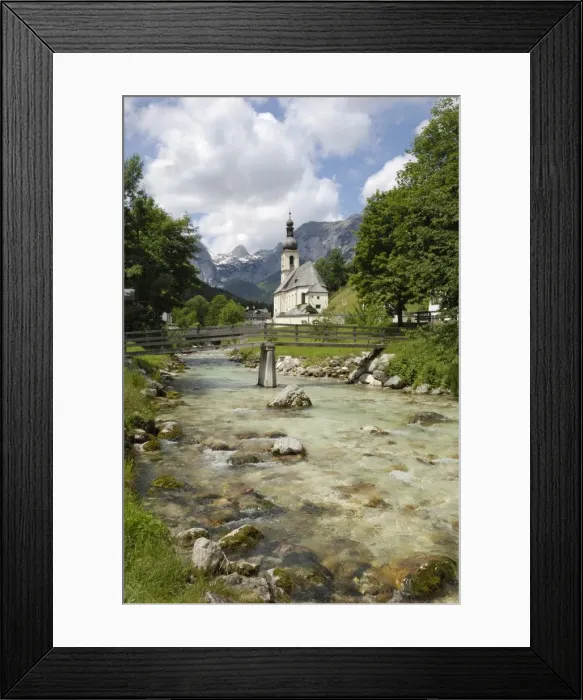 Framed Print : Ramsau church, near Berchtesgaden, Bavaria, Germany, Europe