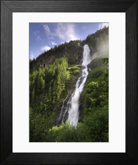 Framed Print : Stuibenfall, Tyrols highest waterfall, Otztal valley, Tyrol, Austria, Europe