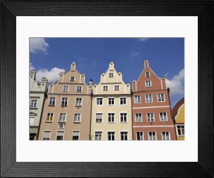 Framed Print : Traditional architecture, Altstadt, Landshut, Bavaria, Germany, Europe Framed Print : Traditional architecture, Altstadt, Landshut, Bavaria, Germany, Europe
