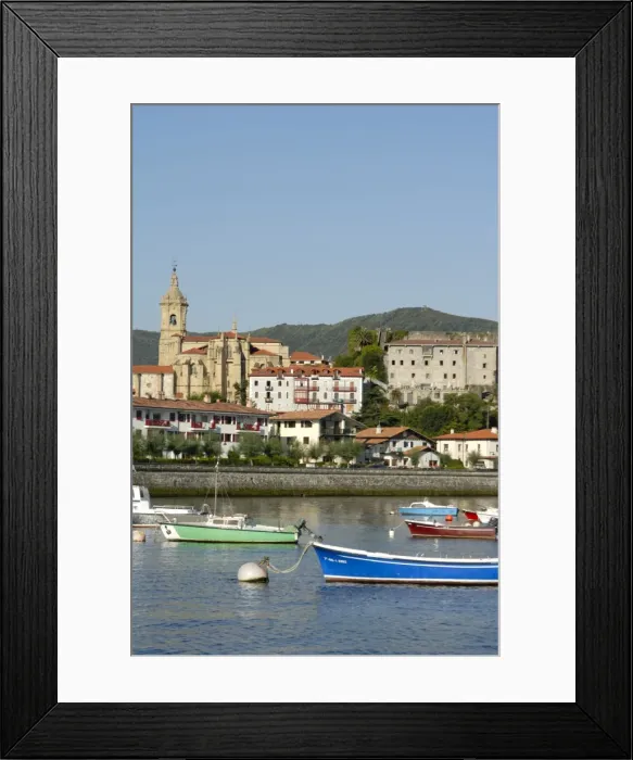 Framed Print : Harbour and view of old walled city and church of Santa Maria de la Asuncion Framed Print : Harbour and view of old walled city and church of Santa Maria de la Asuncion