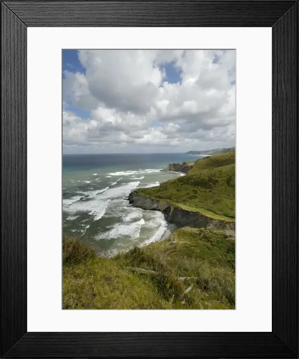 Framed Print : Basque Coast from high viewpoint, Costa Vasca, Euskadi, Spain, Europe Framed Print : Basque Coast from high viewpoint, Costa Vasca, Euskadi, Spain, Europe