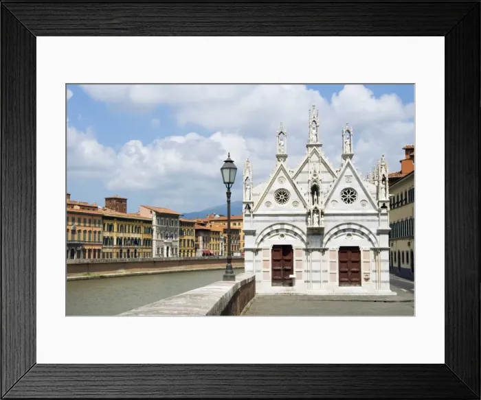 Framed Print : Arno River and Santa Maria della Spina Church, Pisa, Tuscany, Italy, Europe