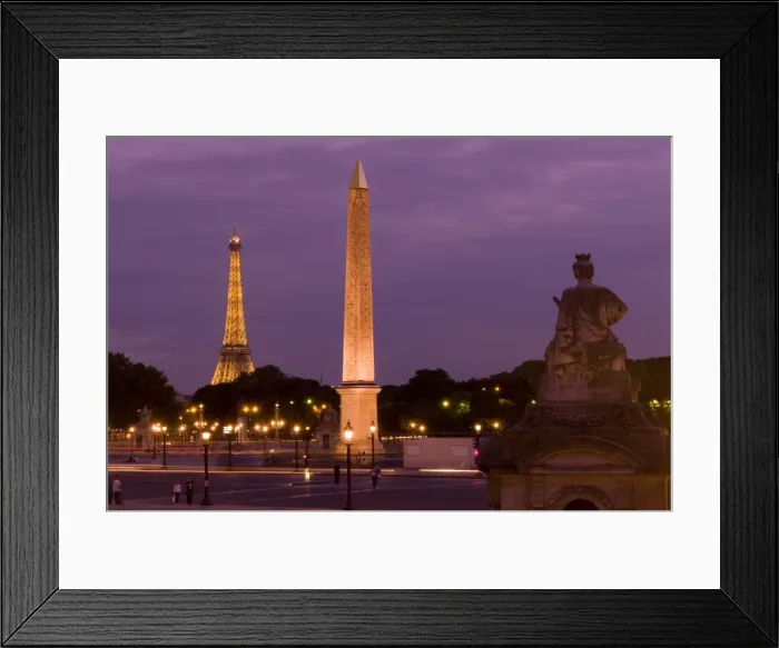 Framed Print : Place de la Concorde at dusk, Paris, France, Europe Framed Print : Place de la Concorde at dusk, Paris, France, Europe