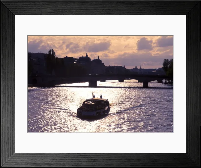 Framed Print : River Seine at sunset, Paris, France, Europe Framed Print : River Seine at sunset, Paris, France, Europe