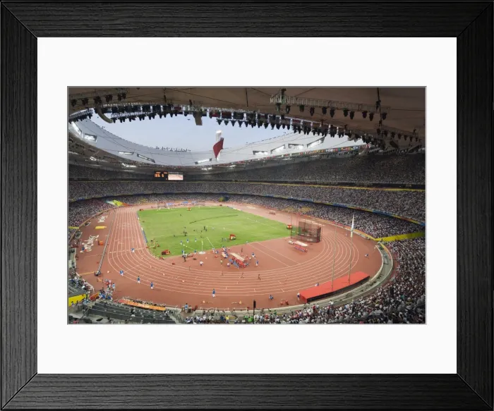 Framed Print : Inside The Birds Nest National Stadium, designed by Herzog and de Meuren Framed Print : Inside The Birds Nest National Stadium, designed by Herzog and de Meuren