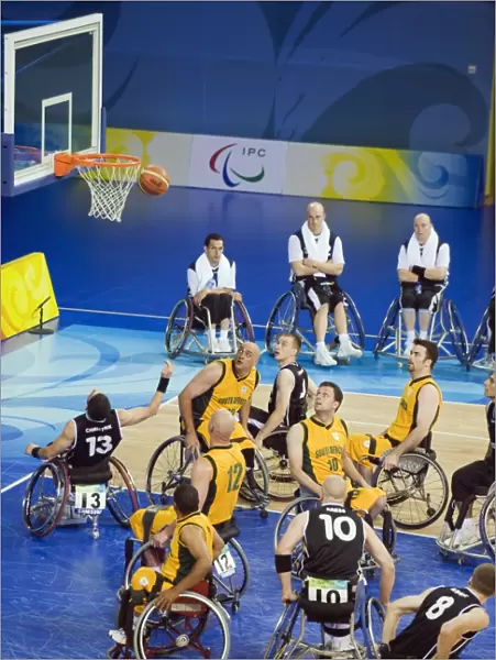 South Africa versus Germany wheelchair basketball match during the 2008 Paralympic Games