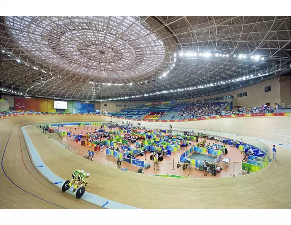 Cycling event during the 2008 Paralympic Games at Laoshan Velodrome, Beijing, China, Asia