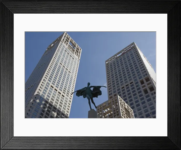Framed Print : Statue of a woman among high office buildings in Guomao Central Business District, Beijing, China, Asia Framed Print : Statue of a woman among high office buildings in Guomao Central Business District, Beijing, China, Asia