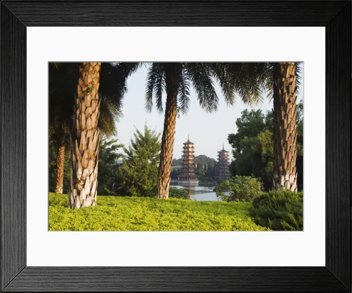 Framed Print : Banyan Lake Pagodas, Guilin, Guangxi Province, China, Asia Framed Print : Banyan Lake Pagodas, Guilin, Guangxi Province, China, Asia