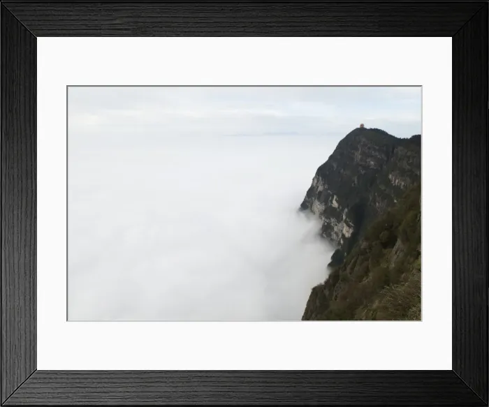 Framed Print : Sea of clouds and Golden Summit temple at Mount Emei Shan, Mount Emei Scenic Area Framed Print : Sea of clouds and Golden Summit temple at Mount Emei Shan, Mount Emei Scenic Area