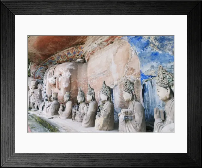 Framed Print : Rock sculpture of the 31m sleeping Buddha statue of Sakyamuni entering Nirvana Framed Print : Rock sculpture of the 31m sleeping Buddha statue of Sakyamuni entering Nirvana