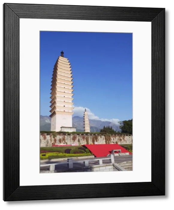 Framed Print : The Three Pagodas at Chongsheng Temple in Dali Town, Yunnan Province, China, Asia Framed Print : The Three Pagodas at Chongsheng Temple in Dali Town, Yunnan Province, China, Asia