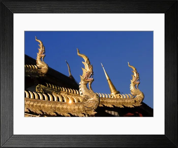 Framed Print : Golden dragon roof finials, Chiang Mai, Thailand, Southeast Asia, Asia Framed Print : Golden dragon roof finials, Chiang Mai, Thailand, Southeast Asia, Asia