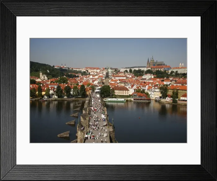 Framed Print : Elevated view over Charles Bridge, UNESCO World Heritage Site, Prague, Czech Republic Framed Print : Elevated view over Charles Bridge, UNESCO World Heritage Site, Prague, Czech Republic