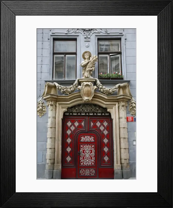 Framed Print : Decorated door, Nove Mesto, Prague, Czech Republic, Europe Framed Print : Decorated door, Nove Mesto, Prague, Czech Republic, Europe