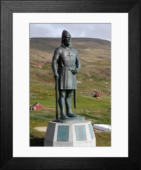 Framed Print : Statue of Leif Eriksson, son of Erik the Red in Qassiarsuk, South Greenland Framed Print : Statue of Leif Eriksson, son of Erik the Red in Qassiarsuk, South Greenland