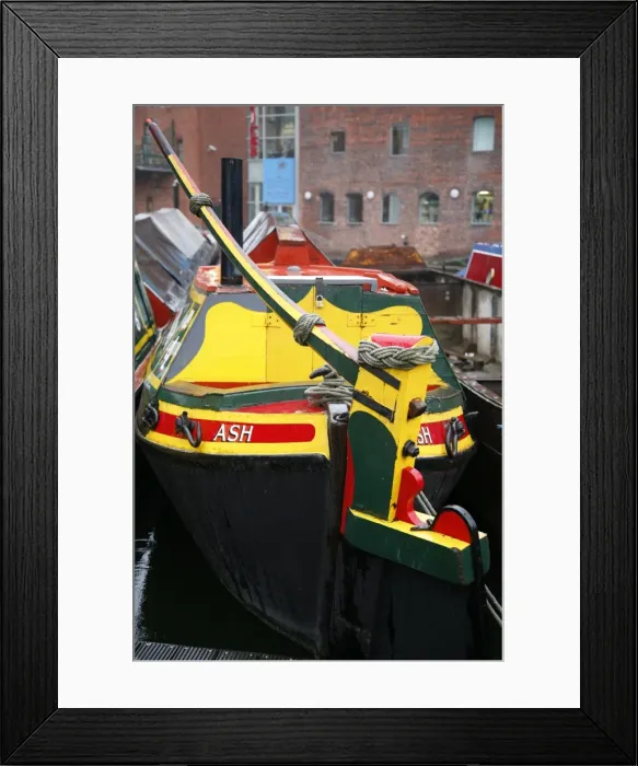Framed Print : Boat dock at Gas street canal, Birmingham, England, United Kingdom, Europe Framed Print : Boat dock at Gas street canal, Birmingham, England, United Kingdom, Europe