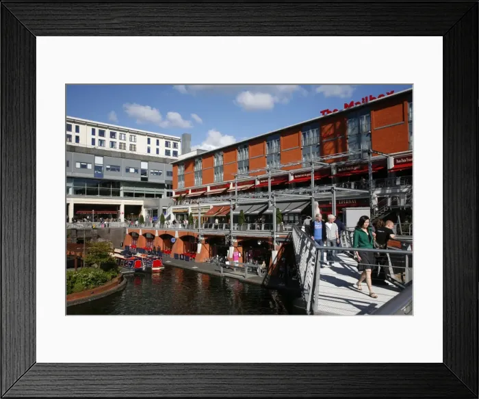 Framed Print : The Mailbox shopping complex with many cafes and restaurants. Birmingham Framed Print : The Mailbox shopping complex with many cafes and restaurants. Birmingham