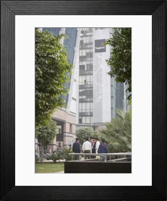Framed Print : Employees in break time, Tech center 50km from Delhi at Gurgaon, Haryana state Framed Print : Employees in break time, Tech center 50km from Delhi at Gurgaon, Haryana state