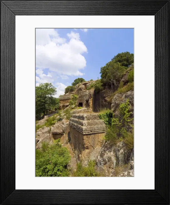 Framed Print : Etruscan Necropolis of Norchia dating from the 4th to 2nd centuries BC Framed Print : Etruscan Necropolis of Norchia dating from the 4th to 2nd centuries BC