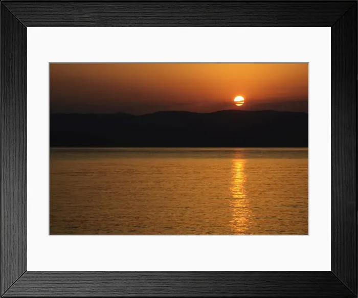 Framed Print : Sunset over the Aegean, taken from Loutraki, Skopelos, with Skiathos in background
