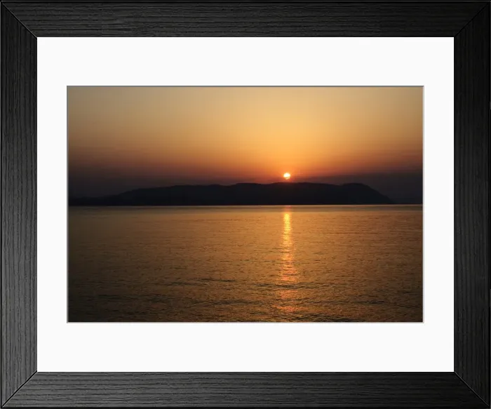 Framed Print : Sunset over the Aegean, taken from Loutraki, Skopelos, with Skiathos in background