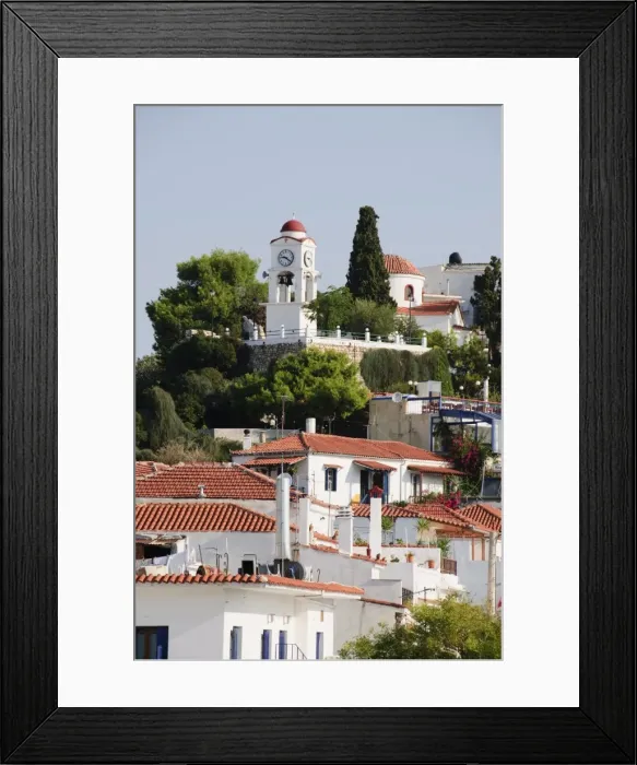 Framed Print : St. Nicholas Church at top of hill, Skiathos Town, Skiathos, Sporades Islands Framed Print : St. Nicholas Church at top of hill, Skiathos Town, Skiathos, Sporades Islands