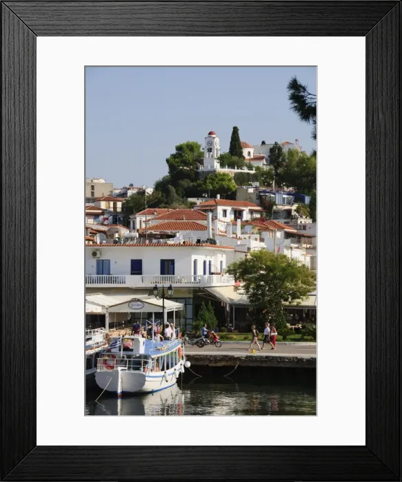 Framed Print : St. Nicholas Church at top of hill, Skiathos Town, Skiathos, Sporades Islands Framed Print : St. Nicholas Church at top of hill, Skiathos Town, Skiathos, Sporades Islands