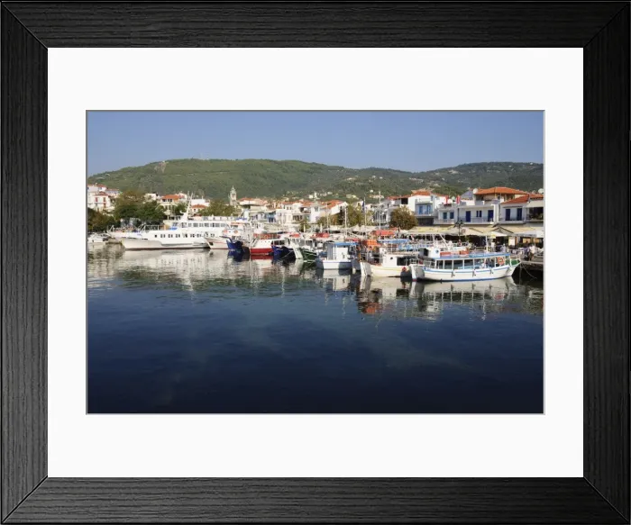 Framed Print : Harbour, Skiathos Town, Skiathos, Sporades Islands, Greek Islands, Greece, Europe