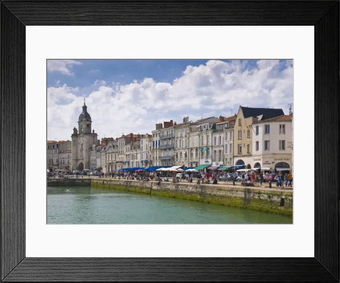 Framed Print : Restaurants lining the edge of the marina in the ancient port of La Rochelle Framed Print : Restaurants lining the edge of the marina in the ancient port of La Rochelle