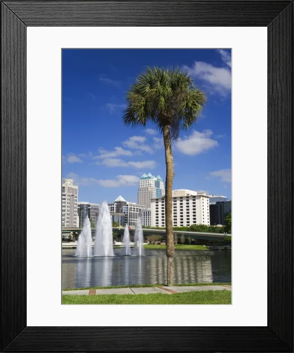Framed Print : Fountain, Lake Lucerne, Orlando, Florida, United States of America, North America Framed Print : Fountain, Lake Lucerne, Orlando, Florida, United States of America, North America