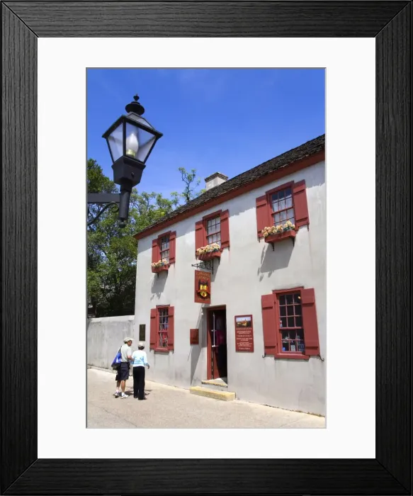 Framed Print : Oliveros House, St. George Street, Spanish Quarter, St. Augustine, Florida Framed Print : Oliveros House, St. George Street, Spanish Quarter, St. Augustine, Florida