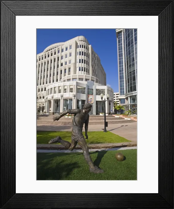 Framed Print : Soccer Monument in City Hall Plaza, Orlando, Florida, United States of America Framed Print : Soccer Monument in City Hall Plaza, Orlando, Florida, United States of America