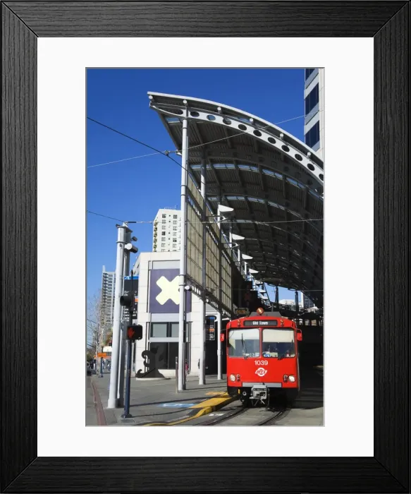 Framed Print : Broadway trolley station, San Diego, California, United States of America, North America Framed Print : Broadway trolley station, San Diego, California, United States of America, North America